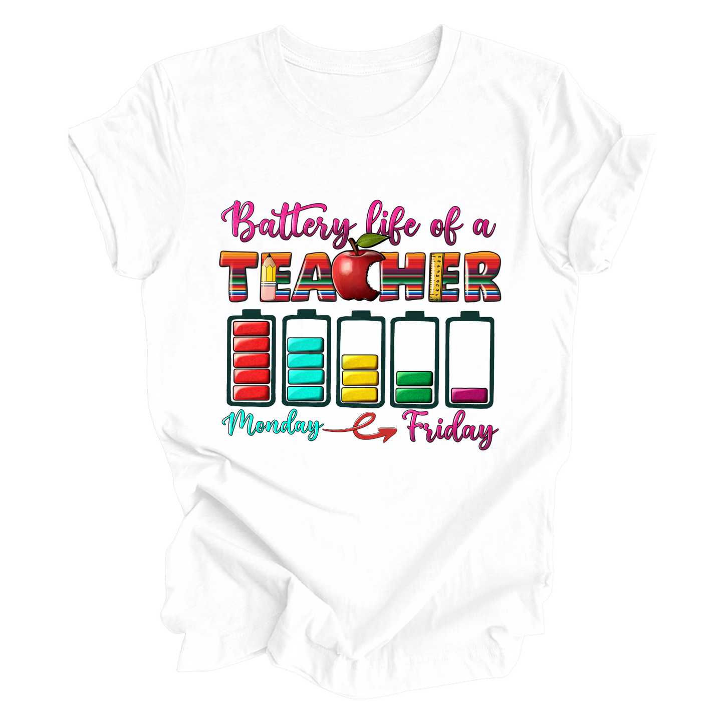 Battery Life Of A Teacher T-Shirt
